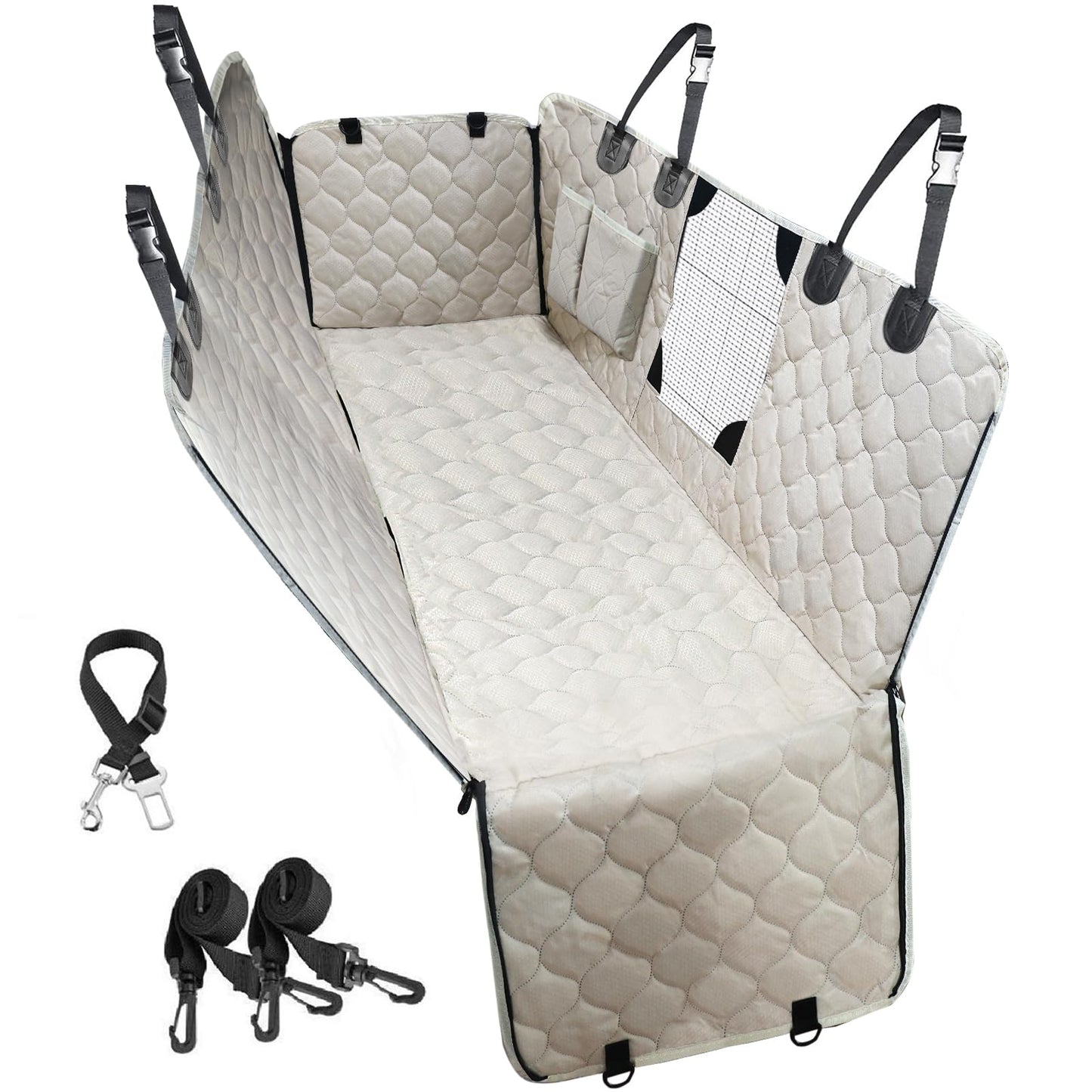 The BackSeat Hammock™ - Waterproof Dog Car Seat Cover with Mesh Window