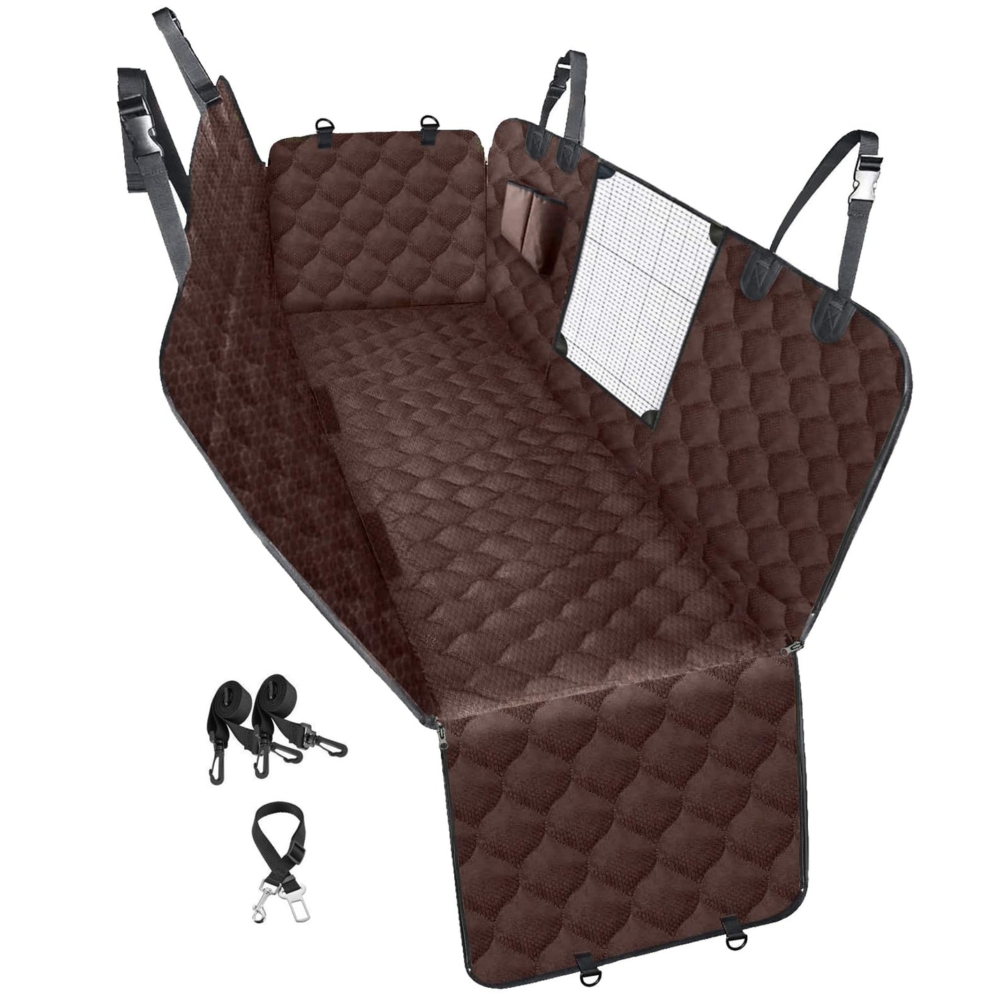 The BackSeat Hammock™ - Waterproof Dog Car Seat Cover with Mesh Window