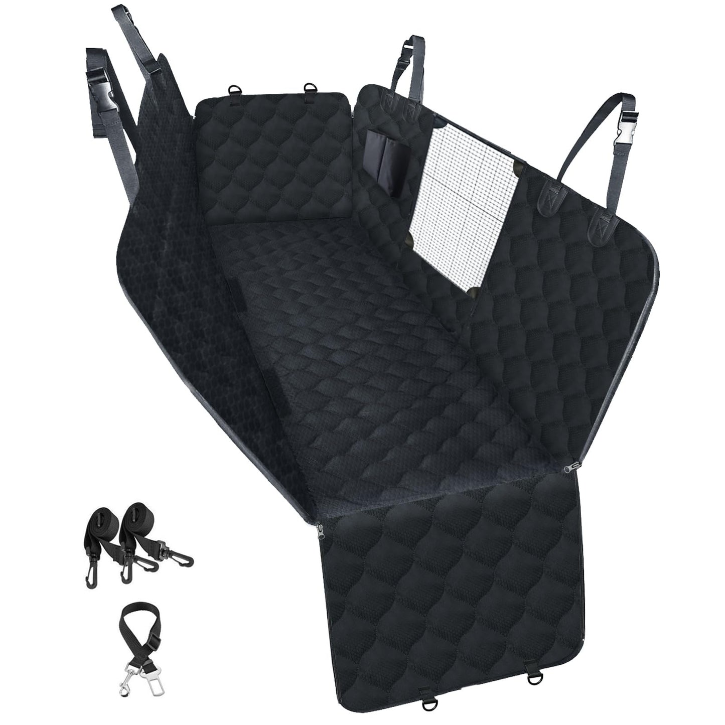 The BackSeat Hammock™ - Waterproof Dog Car Seat Cover with Mesh Window