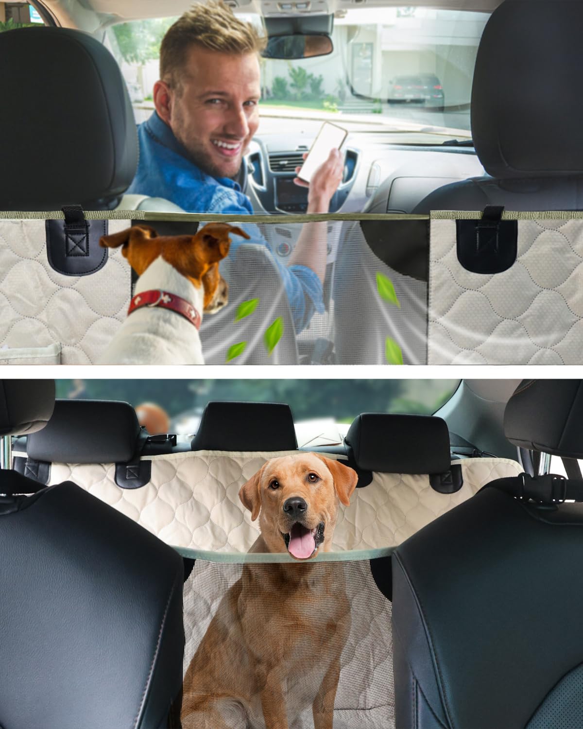 The BackSeat Hammock™ - Waterproof Dog Car Seat Cover with Mesh Window