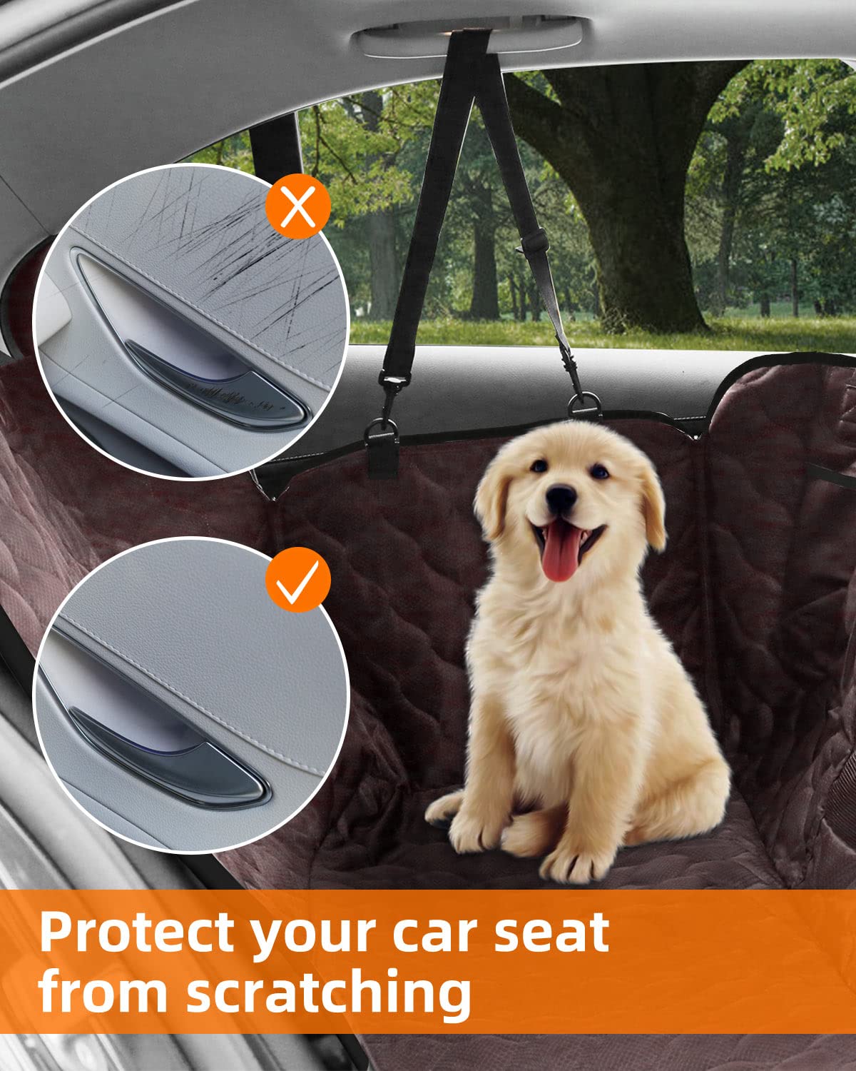 The BackSeat Hammock™ - Waterproof Dog Car Seat Cover with Mesh Window
