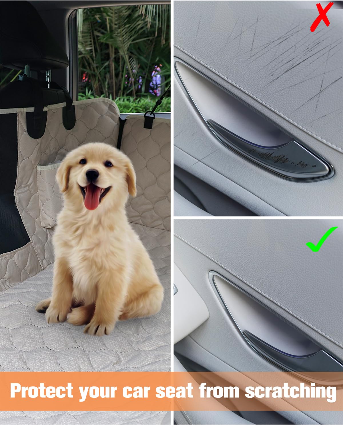 The BackSeat Hammock™ - Waterproof Dog Car Seat Cover with Mesh Window