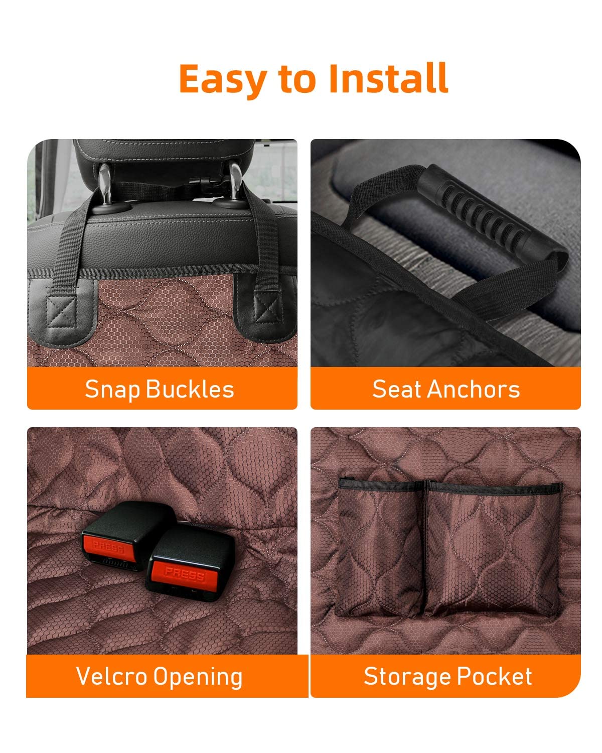 The BackSeat Hammock™ - Waterproof Dog Car Seat Cover with Mesh Window