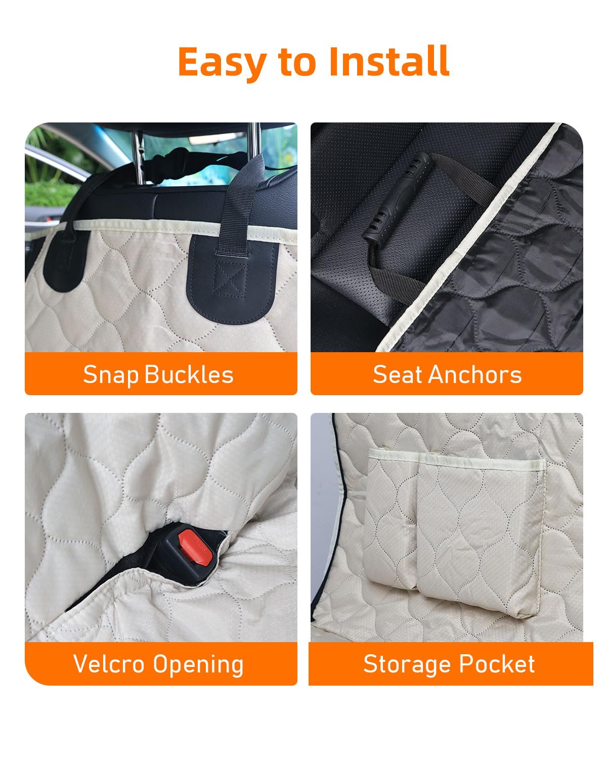 The BackSeat Hammock™ - Waterproof Dog Car Seat Cover with Mesh Window