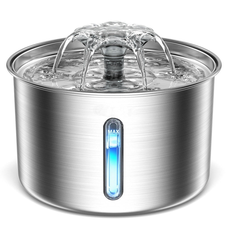 PETICON Stainless Steel Cat Water Fountain, Automatic Pet Fountain Dog Water Dispenser