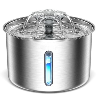 PETICON Stainless Steel Cat Water Fountain, Automatic Pet Fountain Dog Water Dispenser