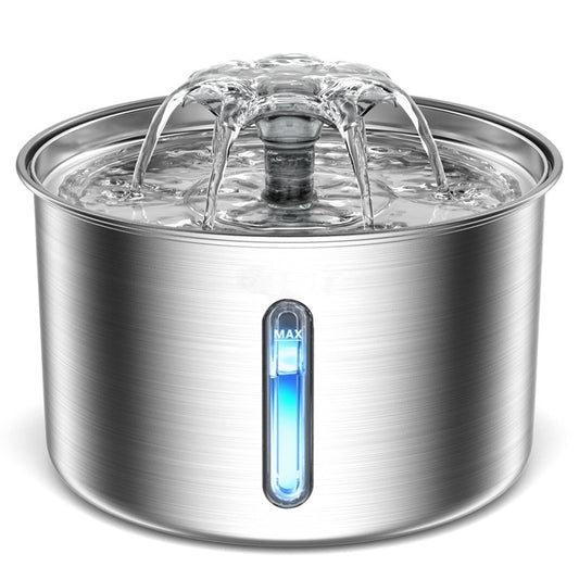 PETICON Stainless Steel Cat Water Fountain, Automatic Pet Fountain Dog Water Dispenser