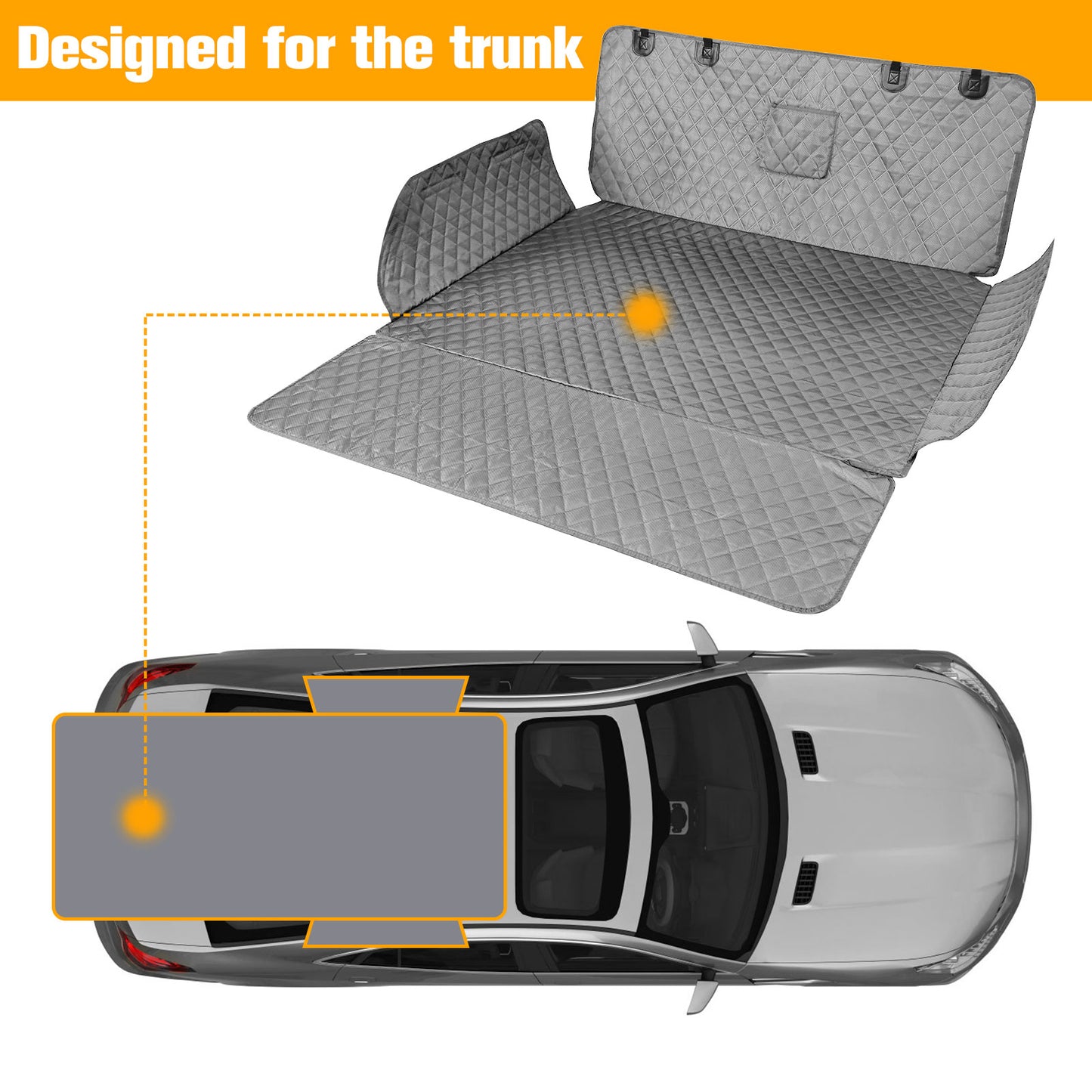 Cargo Liner Standard™ - Waterproof Pet Trunk Mat with 1 Storage Pocket, Black/Brown/Gray PT4007