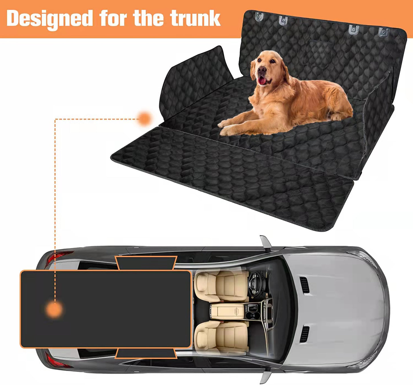 Cargo Liner Standard™ - Waterproof Pet Trunk Mat with 1 Storage Pocket, Black/Brown/Gray PT4007