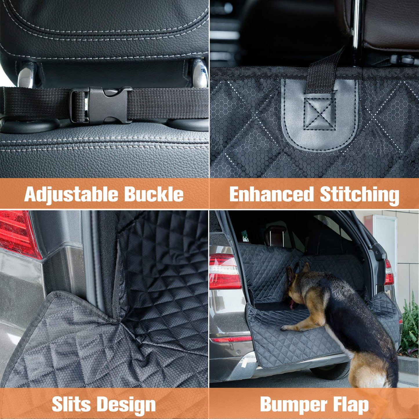 Cargo Liner Standard™ - Waterproof Pet Trunk Mat with 1 Storage Pocket, Black/Brown/Gray PT4007