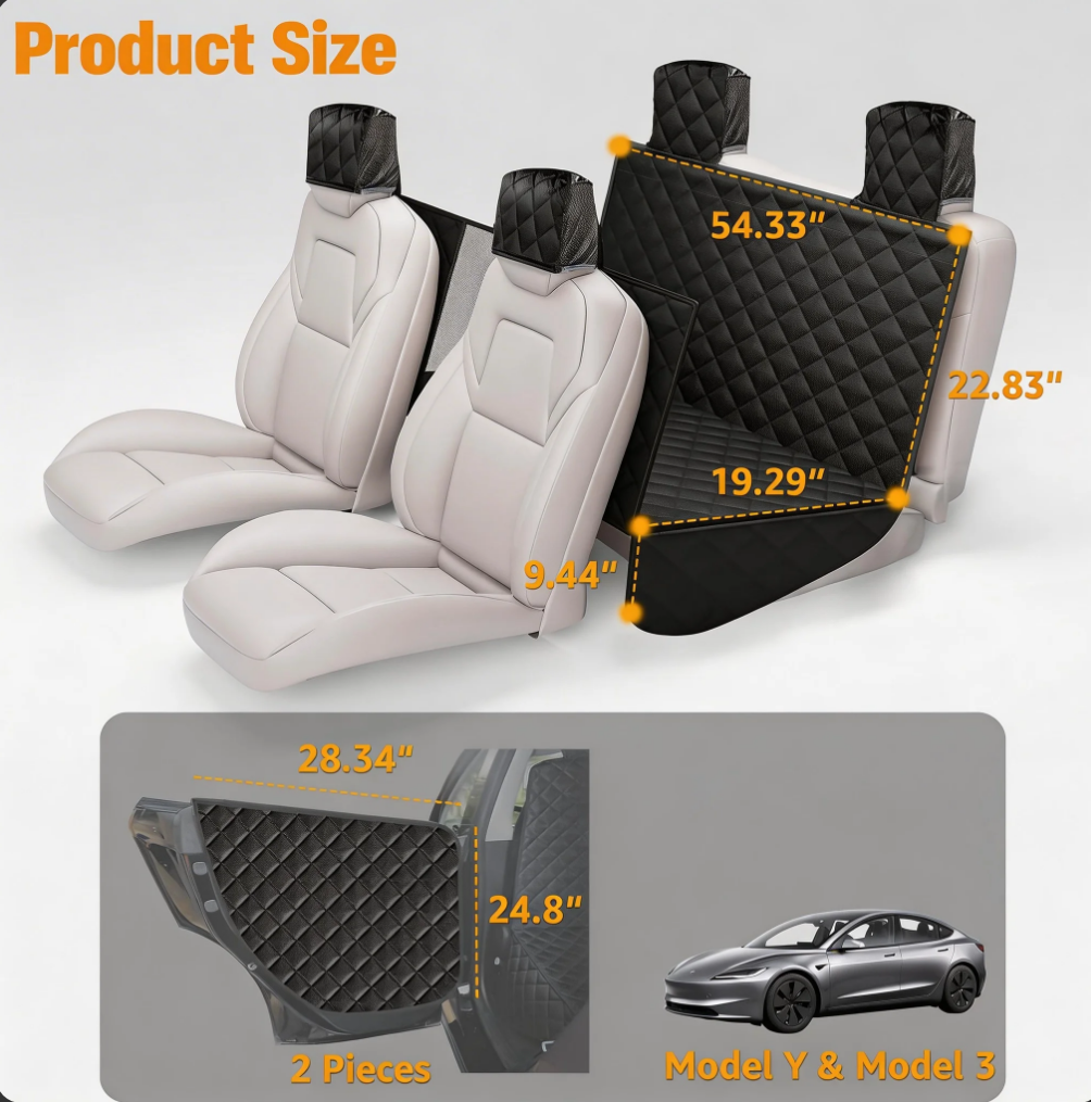 Car seat covers with measurements