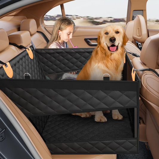 The VistaBed™ - Dog Car Seat with 3 Mesh Windows & Hard Bottom