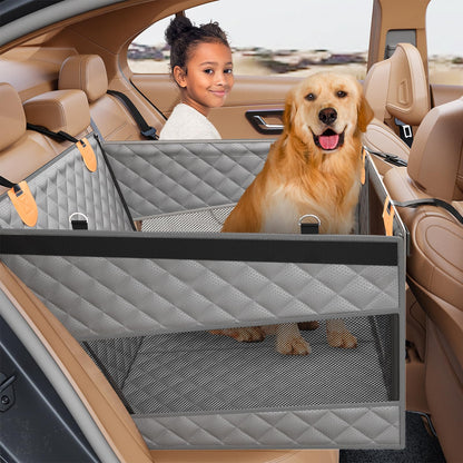The VistaBed™ - Dog Car Seat with 3 Mesh Windows & Hard Bottom