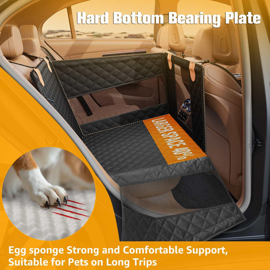 The VistaBed™ - Dog Car Seat with 3 Mesh Windows & Hard Bottom