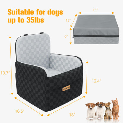 The Cloud Rider™ - 6" Memory Foam Booster Seat for Small-Medium Dogs