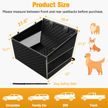 The UniComfort™ - Dog Car Seat with Seamless Base & 2 Mesh Windows