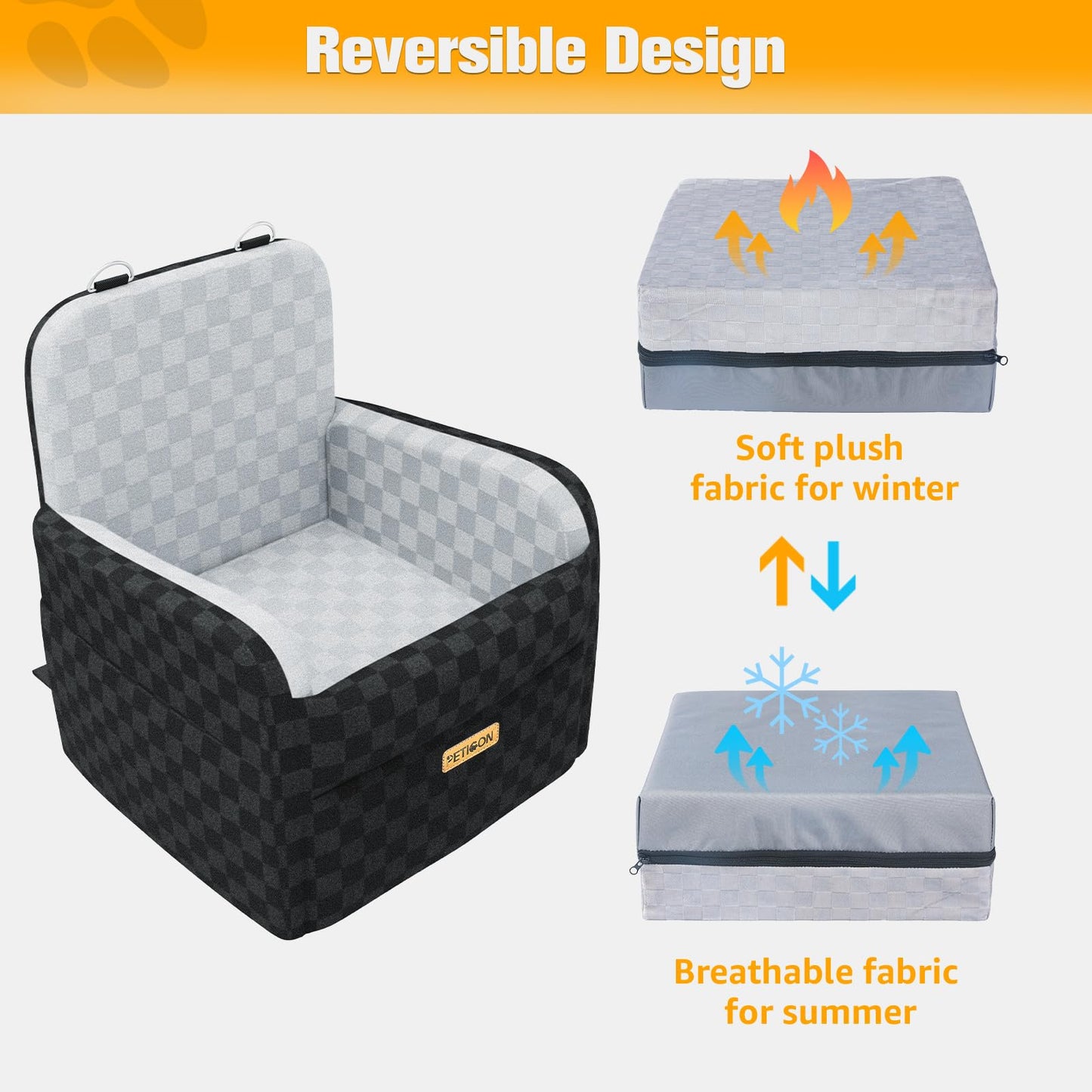 The Cloud Rider™ - 6" Memory Foam Booster Seat for Small-Medium Dogs