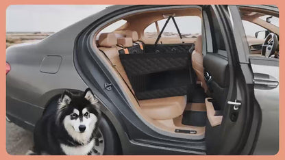 The VistaBed™ - Dog Car Seat with 3 Mesh Windows & Hard Bottom